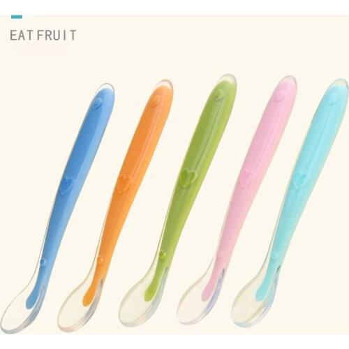 Baby Spoons Feeding Dishes Tableware for Children Flatware Cutlery Colher Spoon Silicone Tools-for-patchwork Lot Soup Ladle