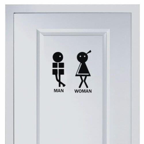 Geometric marks for men and womens toilet sticker Fashion for Shop Office Home Cafe Hotel Toilets Door Decor Wall Stickers