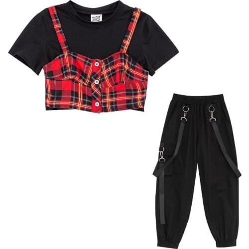Girls Dance Clothes Set Tops Pants 8 10 years Hiphop Jazz Fashion Show Suits Teen Girls Cool Outfit