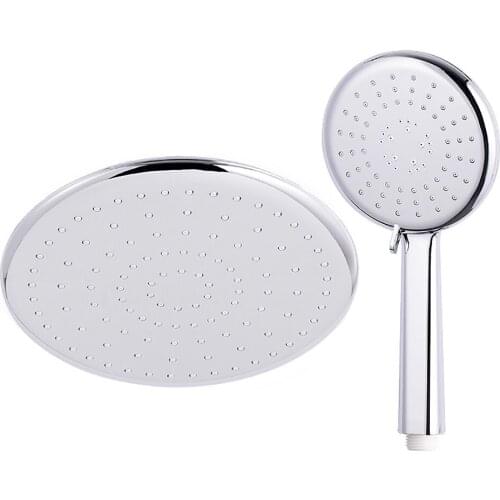 Round ABS Plastic Chrome/White Showerhead Combo Bath Faucet Accessories Bathroom Top Shower Head Set