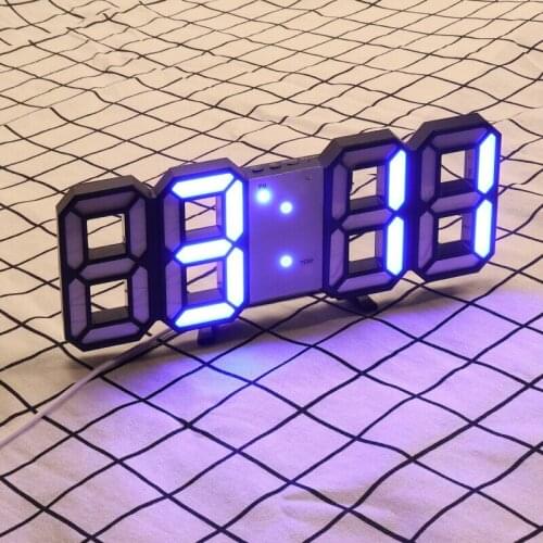 Minimalist LED Digital Wall Clock Alarm Date Temperature Automatic Table Clock Home Wall Decoration Stand hang Clock Family Gift