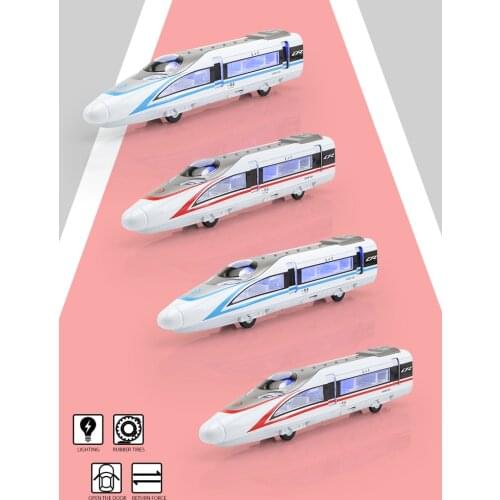 Train Model Kaiwei 1:87 Ratio Alloy High-Speed Rail Fuxing EMU Simulation Sounds Light Pull Back Rail Locomotive Childrens Toy