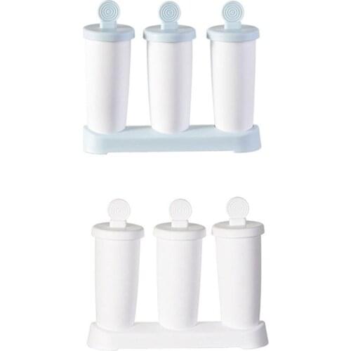 Summer Cool Lollipop Shaped Handle with Lid with Base Easy to Demold DIY Popsicle Ice Cream Mold 2 Pcs