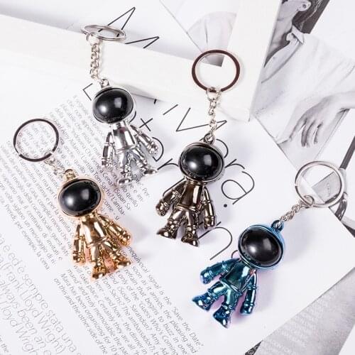 Fashion Handmade 3D Astronaut Space Robot Spaceman Keychain Keyring Alloy Gift Unisex For Man Friend