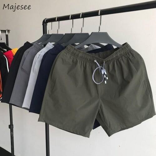 Men Board Shorts Plus Size 7XL Loose Beachwear Fashion Casual Chic Drawstring Solid Students Breathable Thin Summer Simple New