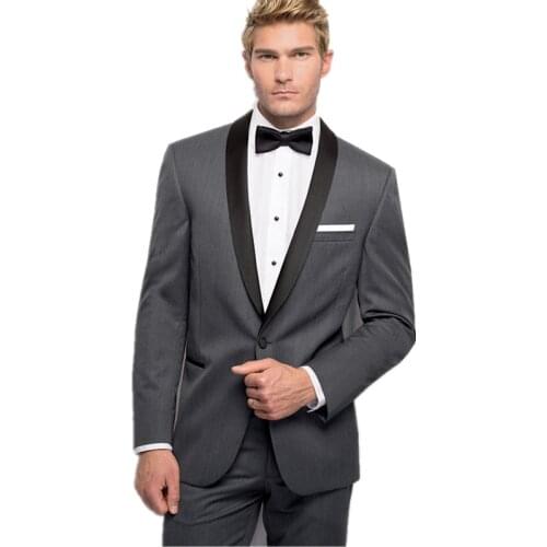 Mens suit New 2020 Mens suits Gray Slim Fit Men Suits Formal Tuxedos Custom Made Jacket+Pants Wedding Suits
