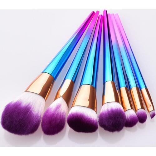 GUJHUI Brand Brushes Set Diamond Colorful Foundation Blending Power Makeup Brush Cosmetic Beauty Too