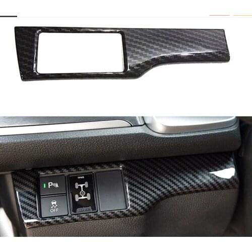 Carbon Fiber ABS Style Headlight Switch Button Cover Trim For Honda Civic 10th X 2016 2017 2018 2019 2020 LHD