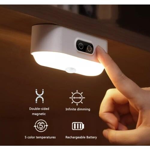 Study Desk Lamp Hanging Magnetic LED Table Lamp Chargeable Stepless Dimming Cabinet Light Night Light For Closet Wardrobe