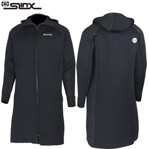 3MM Neoprene Diving jacket men wetsuit Swimming long jacket Winter Fishing surfing snorkeling thermal Coat hooded windbreaker