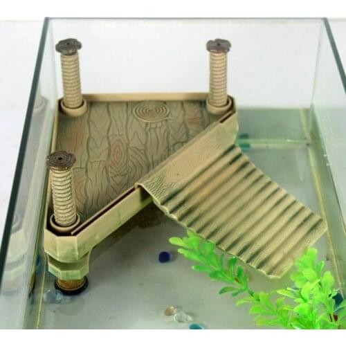 Turtle Basking Platform Aquarium Decor Acrylic Turtle Island Aquariums Moss Climb Island for Turtles Reptile Tank Decoration