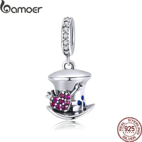 Bamoer Magic Forest Adventure Collection Magical Hat Dangle Pendant Charm for Original Bracelet Necklace DIY Jewelry SCC1441