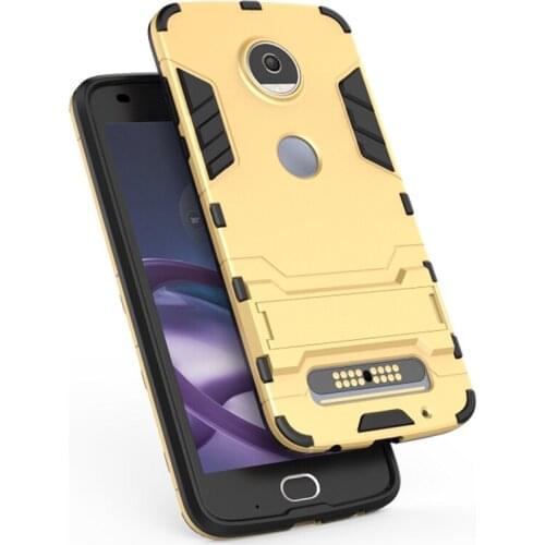 Shockproof Hybrid Kickstand Clip Phone Case Cover For Moto G6,Plus,Z2 Play Ironman Luxury 2 in 1 Hard Plastic+TPU Case