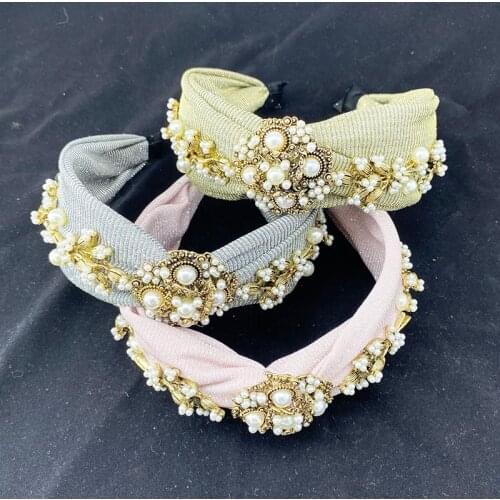 Luxury Shiny Baroque Hairband Full Crystal Pearls Rhinestones Princess Headband for Women Headpiece Birthday Hair Jewelry