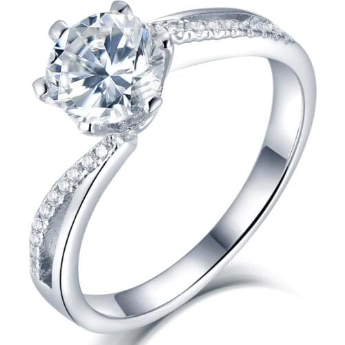 Luxury Women Ring 100% 925 Sterling Silver Ring Noble Moissanite Wedding Rings Jewelry Accessories Gift For Girl Lover