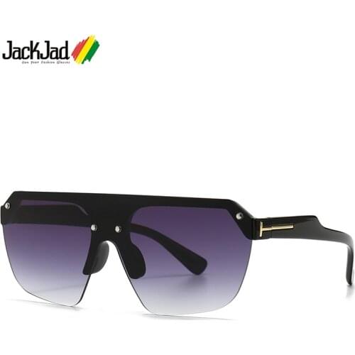 JackJad 2020 Fashion Vintage Razor Style Shield Sunglasses Cool ins Popular Rivets Brand Design Sun Glasses Oculos De Sol 1960