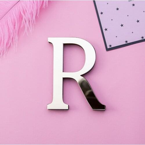 Wedding Love Gold Letters English 3D Mirror Wall Stickers Alphabet Home Decor Logo For Room Acrylic Home Decoration Accessories