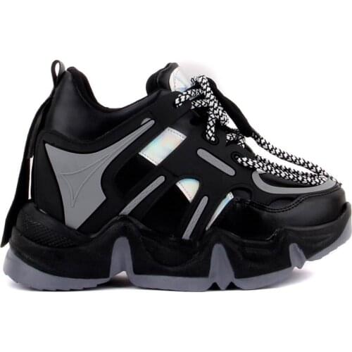 Moxee-Black, Gray Color Hidden Ökçeli Wedges Women 'S Casual Shoes