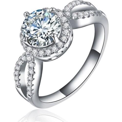 WYJZY AAA zircon bride engagement ring classic fashion shine ring for women trend ladies jewelry