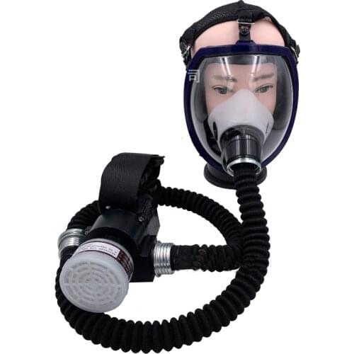 1 Set Workplace Safety Supplies Protective Mask Electric Constant Flow Supplied Air Fed System Full Face Gas Mask Respirator