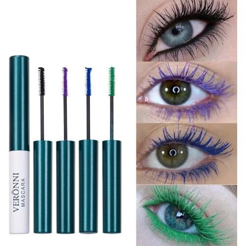 Makeup Color Mascara Waterproof Fast Dry Eyelashes Curling Lengthening Volume-Express Eye Lashes Blue Purple