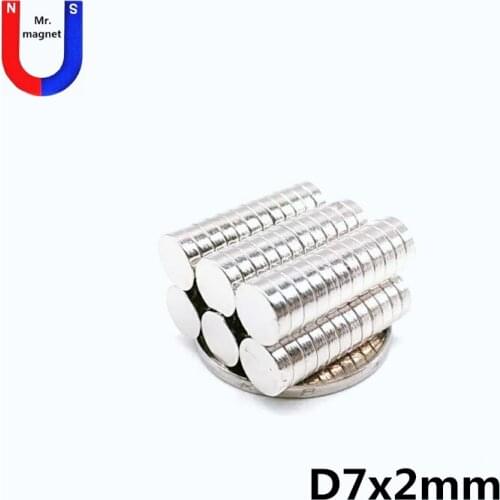 1000pcs D7x2mm magnet N35 7x2mm super strong rare earth 7x2 magnet 7mmx2mm, 7*2 small refrigerator magnets D7*2mm 7*2mm