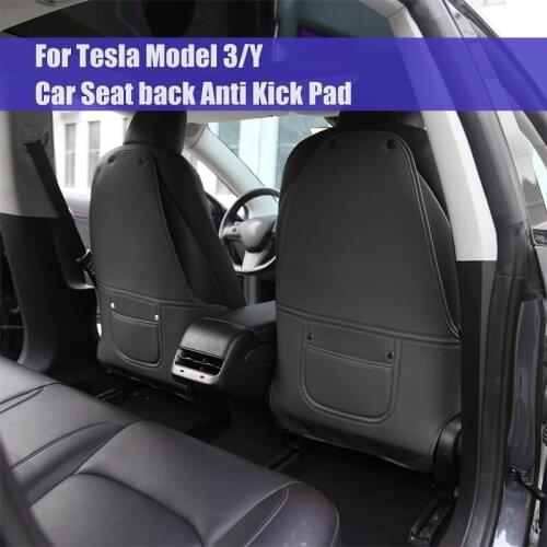 Car Seat back Anti Kick Pad Protector Cover 2 pcs for Tesla Model 3 Y Car Styling Modification Child Anti Dirty Leather Mat