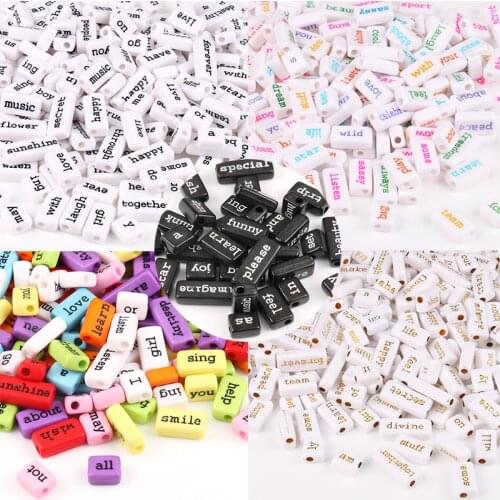 20pcs Square Gold White Letter Acrylic Beads Alphabet Loose Spacer Beads For Jewelry Making Diy Charms Bracelet Accessories