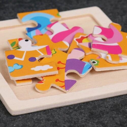 20x Wooden Animal Jigsaw Board Games Toddler Children Early Educational Toys