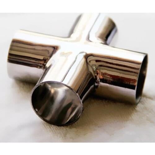 42mm Pipe OD Butt Welding Cross 4 Ways Splitter SUS 304 Stainless Steel Sanitary Fitting Spliter Homebrew Beer Wine