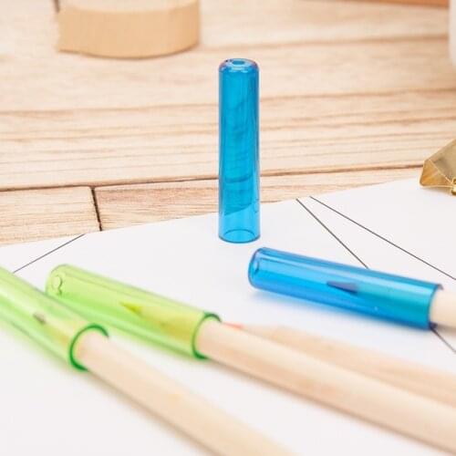 6pcs/set students pencil protective sleeve jacket color pencil cap child handshake pen cover cap bag price two