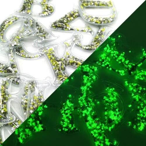 David accessories 1pcs Glow in The Dark Series Alphabet Transparent Sequins Accessories Pendant DIY Materials,1Yc12007
