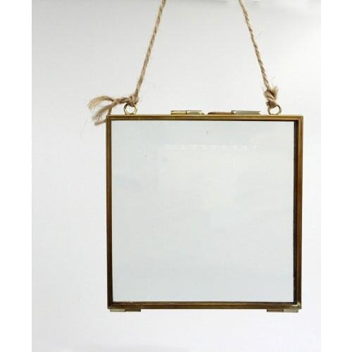 Antique Brass Glass Metal Picture Photo Frame Vintage Portrait 20 X 20cm