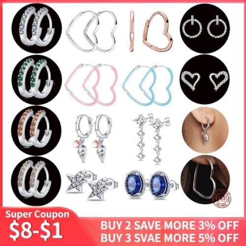 2021 NEW HOT SALE 100% Real 925 Sterling Silver Conch And Love Earring For Women Making Jewelry Gift Wedding Party Engagement