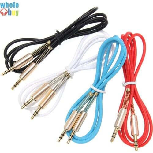 AUX Cord Spring Cable for iPhone Car Headphone Speaker Jack To Jack Audio Cable 3.5mm Male to Male AUX Cable wholesale500pcs/lot