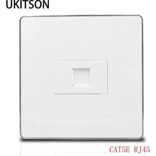 Pure White Wall Panel CAT5E RJ45 Faceplate For LAN Ineternet Insert Plug