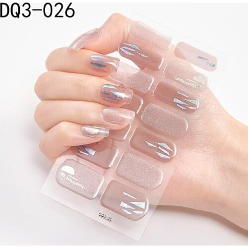 14tips Shiny Nail Foils Sticker Soild Color Glitter DIY Nail Art Wraps Stickers Waterproof Full Cover Nail Patch Manicure Tools