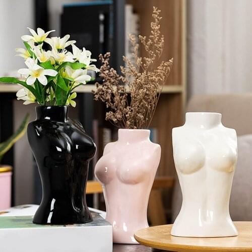 Body Art Design Flower Vase Flower Holder Plant Pot Sculpture Flower Vase Creative Hobby Vase Planting Machine Home Accessories
