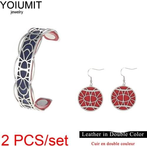 Cremo Cuff Bracelets Manchette Argent Stainless Steel Bracelets Earrings For Women Jewelry Interchangeable Leather