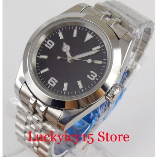 Stainless Steel Men Watch Polished 39mm Case MIYOTA Movement Jubilee Band Nologo Dial Wristwatch
