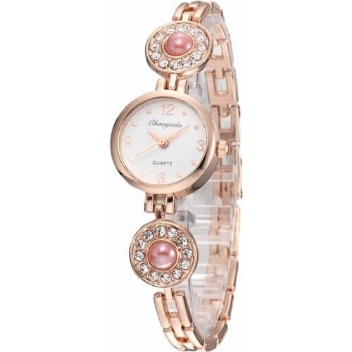 2020 Montre Femme Women Watch Elegant Bracelet Rhinestone Red Pearl Wrist Ladies Watch Ultra Thin Quartz Clock Band Reloj Mujer