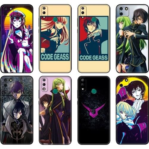Black tpu Case For Huawei Y9S Y6S Y8S Y5P Y7P Y8P Case For Huawei Y5 lite Prime 2018 Y6 2019 Cover Japanese Anime Code Geass
