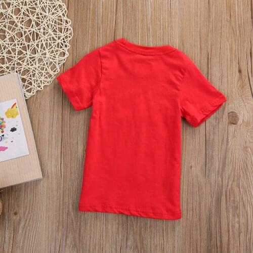 Cartoon Tee Kids Boy Short Sleeve Cotton T-shirt Tops Blouse 2 3 4 5 6 7 Years