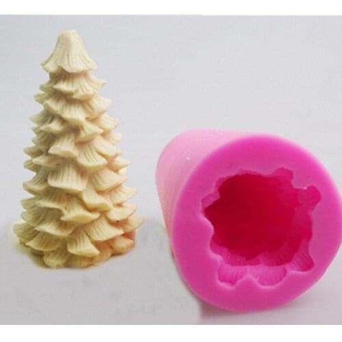 Hot Sale 3D 8x6cm Christmas Tree Shape Soap Silicone Moulds Holiday Candle Mold Party Baking Cake Decoration Chocolate Molds