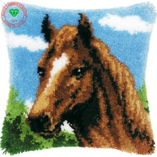 Diy mat Cross-stitch Patchwork stitch pillowcase embroidery thread Latch hook rug kits cushion rug home cushion mat hook rug