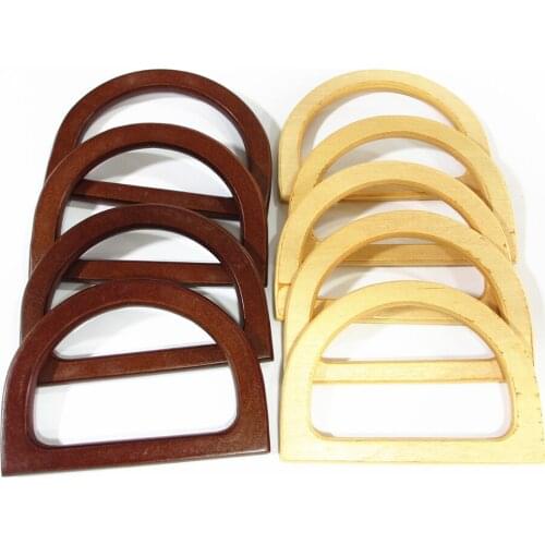 1PC Round Wooden Bag Handles Fashion Handle For Handmade Handbag DIY Replacement Handle Tote Purse Frame Accessories For Bags