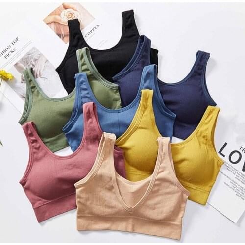 Fashion Women Tops Sexy Backless Tops Female Crop Top Stretch Camisoles Solid Color Sleeveless Vest Tank Top Cami Pad Lingerie
