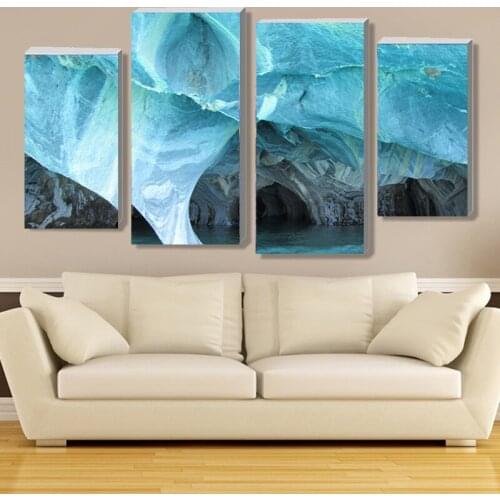 4 Pieces Canvas Art Prints Painting Modern Marble Turquoise Wall Picture for Living Room Home Decor Wall Art Canvas Prints HY164