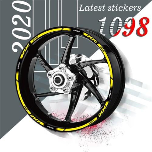 New sale Motorcycle tyre Stickers inner wheel reflective decoration Rim Stripe Tape personality decals for DUCATI ducati 1098