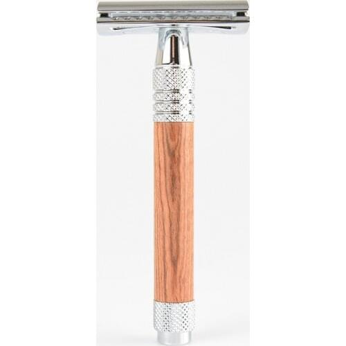 Nature Wooden Handle Chrome Face Shaving Safety Razor Zebra Wood Silver Shaving Razor